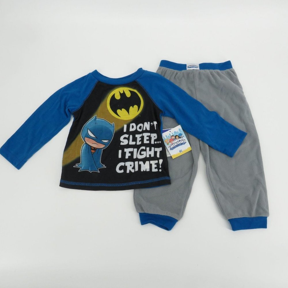 Dc Super Friends Toddler Boys Batman Pajama Set 2T NWT
